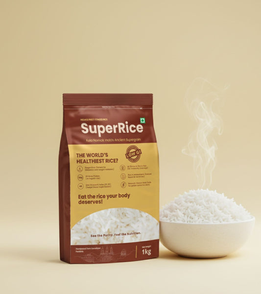 SuperRice with a bowl of rice